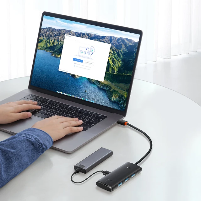 USB-хаб Baseus Lite Series Hub 4-in-1 USB-C to 4хUSB-A/USB-C 0.25m Black (WKQX030301)