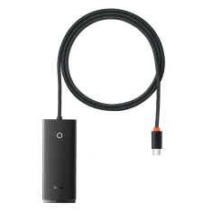 USB-хаб Baseus Lite Series Hub 4-in-1 USB-C to 4хUSB-A/USB-C 1m Black (WKQX030401)