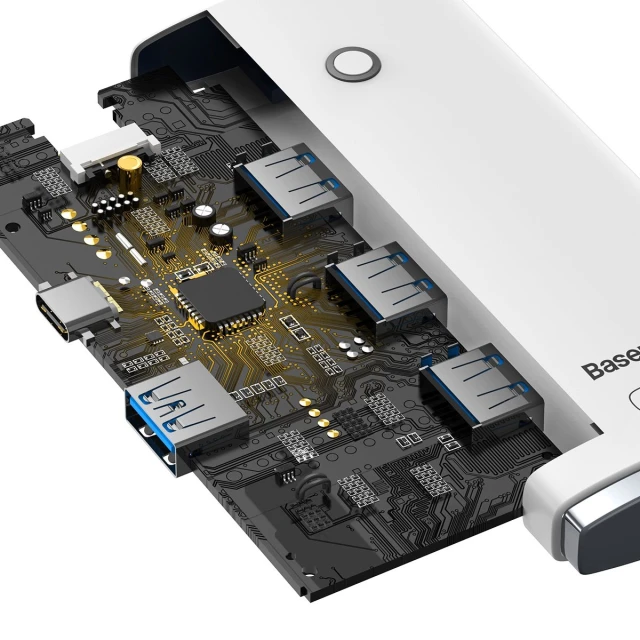 USB-хаб Baseus Lite Series Hub 4-in-1 USB-C to 4хUSB-A/USB-C 2m White (WKQX030502)