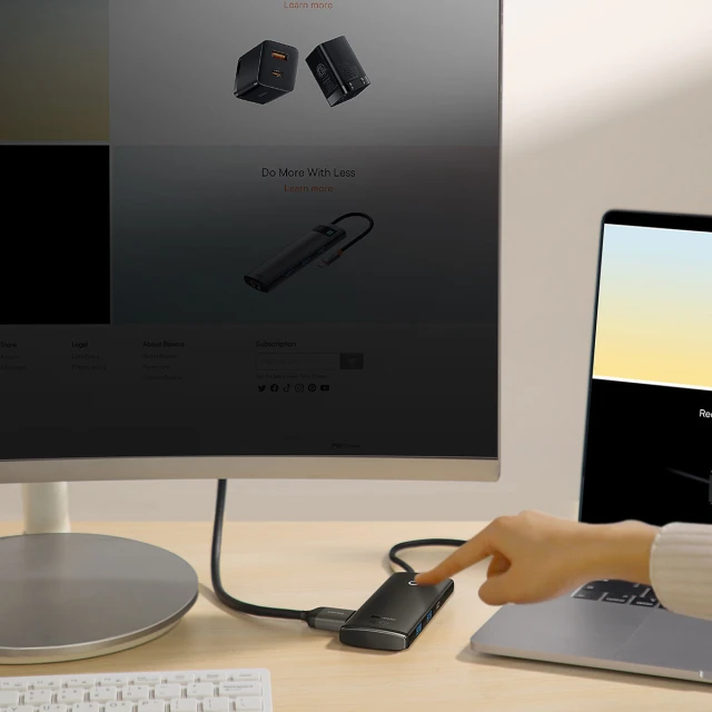 USB-хаб Baseus Lite Series 6-in-1 USB-C to 2xUSB-A/USB-C/HDMI/SD/TF Black (WKQX050001)