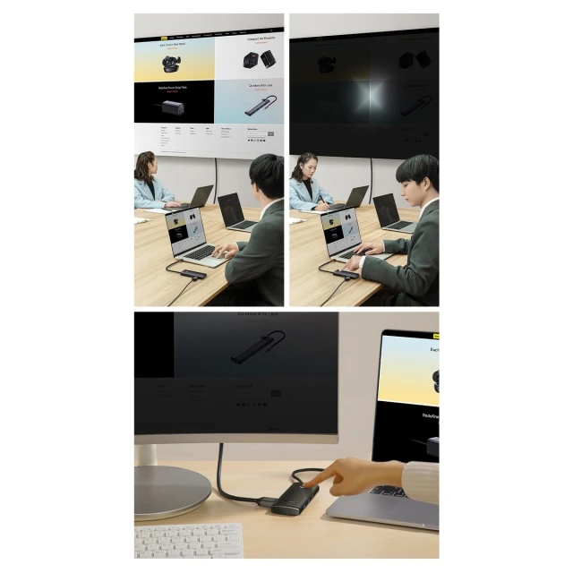 USB-хаб Baseus Lite Series 6-in-1 USB-C to 2xUSB-A/USB-C/HDMI/SD/TF Black (WKQX050001)