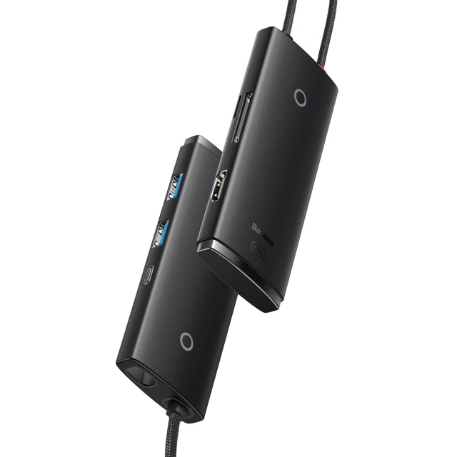 USB-хаб Baseus Lite Series 6-in-1 USB-C to 2xUSB-A/USB-C/HDMI/SD/TF Black (WKQX050001)