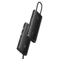 USB-хаб Baseus Lite Series 6-in-1 USB-C to 2xUSB-A/USB-C/HDMI/SD/TF Black (WKQX050101)