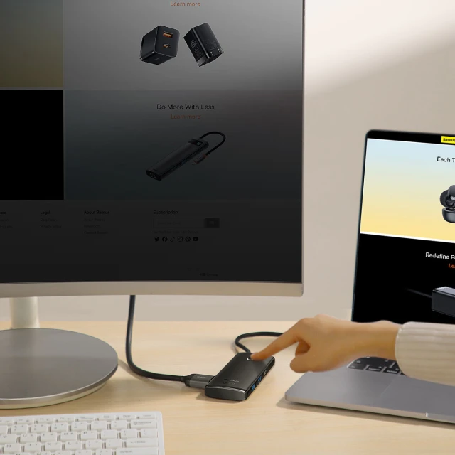 USB-хаб Baseus Lite Series 6-in-1 USB-C to 2xUSB-A/USB-C/HDMI/SD/TF Black (WKQX050101)