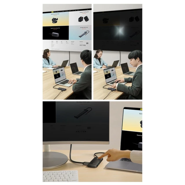 USB-хаб Baseus Lite Series 6-in-1 USB-C to 2xUSB-A/USB-C/HDMI/SD/TF Black (WKQX050101)