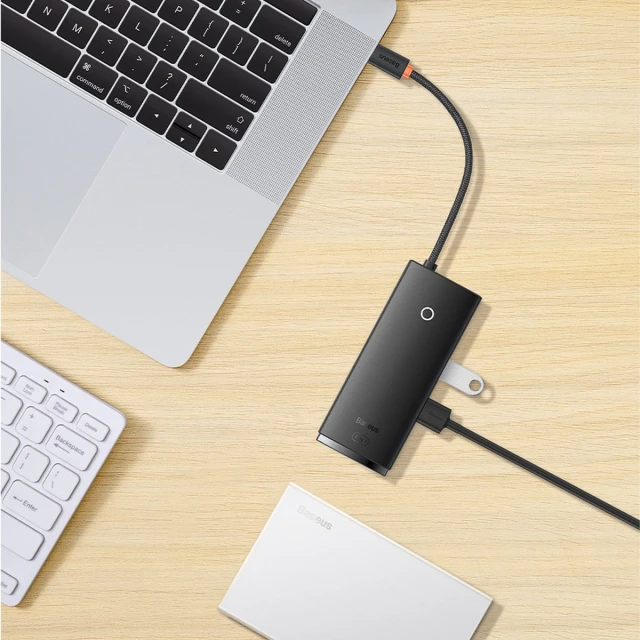 USB-хаб Baseus Lite Series 6-in-1 USB-C to 2xUSB-A/USB-C/HDMI/SD/TF Black (WKQX050101)