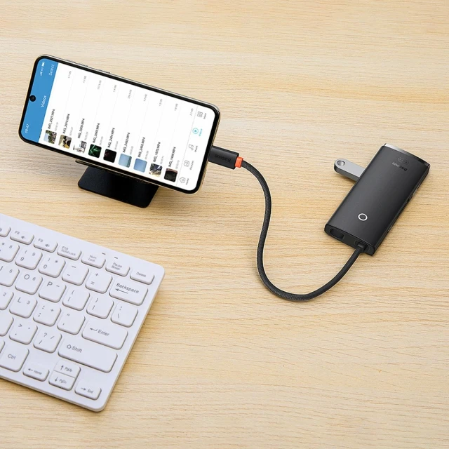 USB-хаб Baseus Lite Series 6-in-1 USB-C to 2xUSB-A/USB-C/HDMI/SD/TF White (WKQX050102)