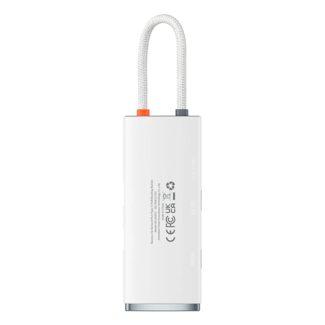 USB-хаб Baseus Lite Series 6-in-1 USB-C to 2xUSB-A/USB-C/HDMI/SD/TF White (WKQX050102)