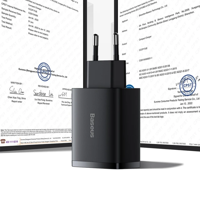 Сетевое зарядное устройство Baseus Compact 17W 3xUSB-A Black (CCXJ020101)