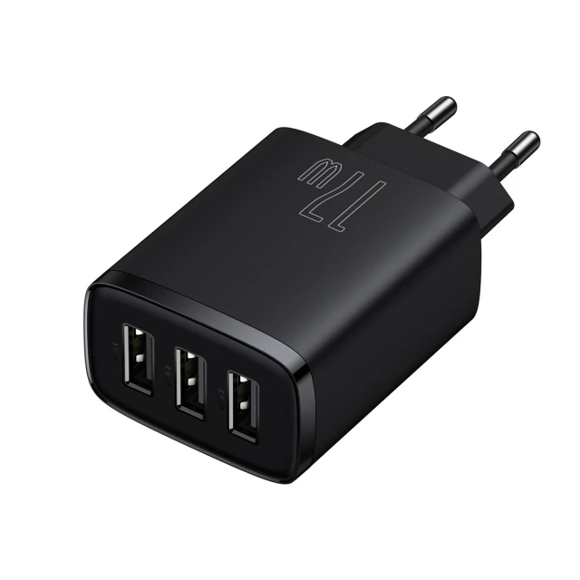 Сетевое зарядное устройство Baseus Compact 17W 3xUSB-A Black (CCXJ020101)
