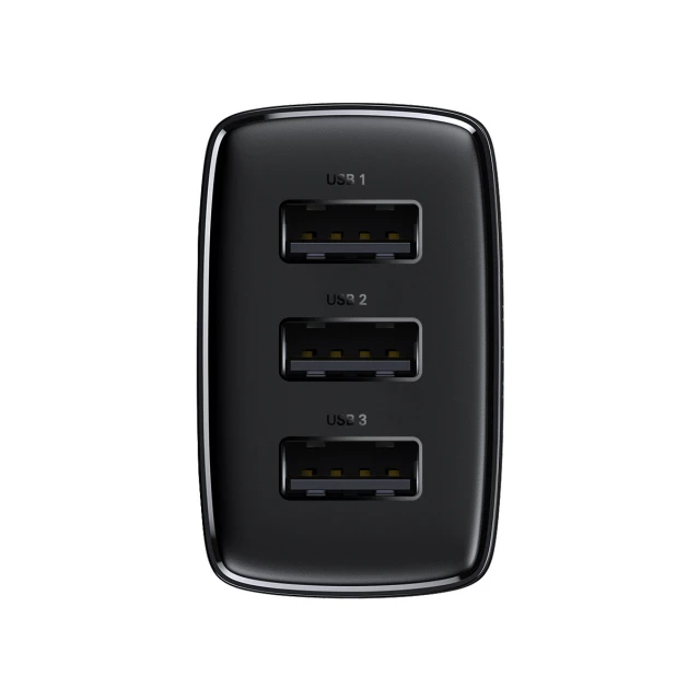 Сетевое зарядное устройство Baseus Compact 17W 3xUSB-A Black (CCXJ020101)