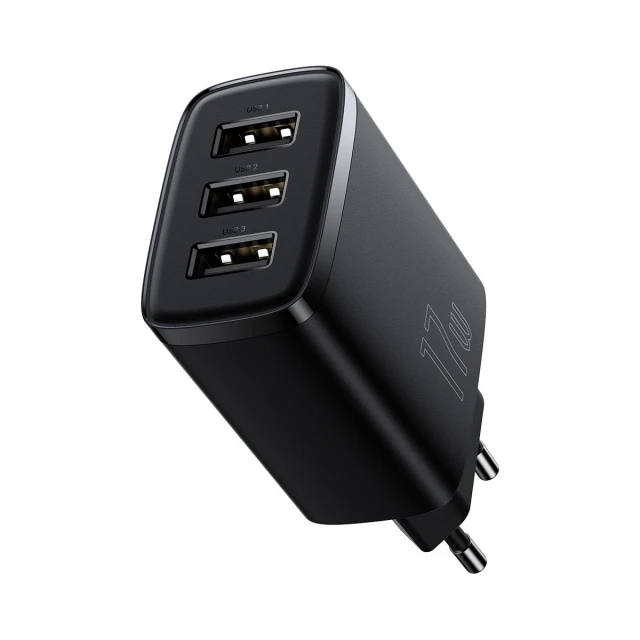 Сетевое зарядное устройство Baseus Compact 17W 3xUSB-A Black (CCXJ020101)