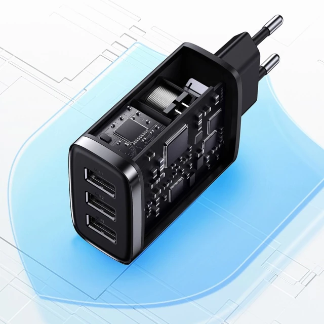 Мережевий зарядний пристрій Baseus Compact 17W 3xUSB-A White (CCXJ020102)