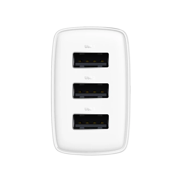 Мережевий зарядний пристрій Baseus Compact 17W 3xUSB-A White (CCXJ020102)