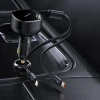 Автомобільний зарядний пристрій Baseus Enjoyment Retractable 30W with Lightning/USB-C Cable Black (CGTX000001)