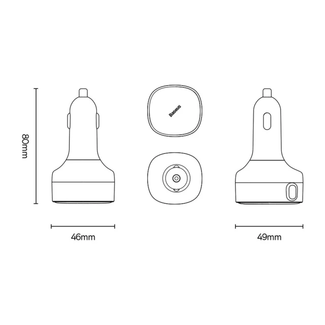 Автомобільний зарядний пристрій Baseus Enjoyment Retractable 30W with Lightning/USB-C Cable Black (CGTX000001)
