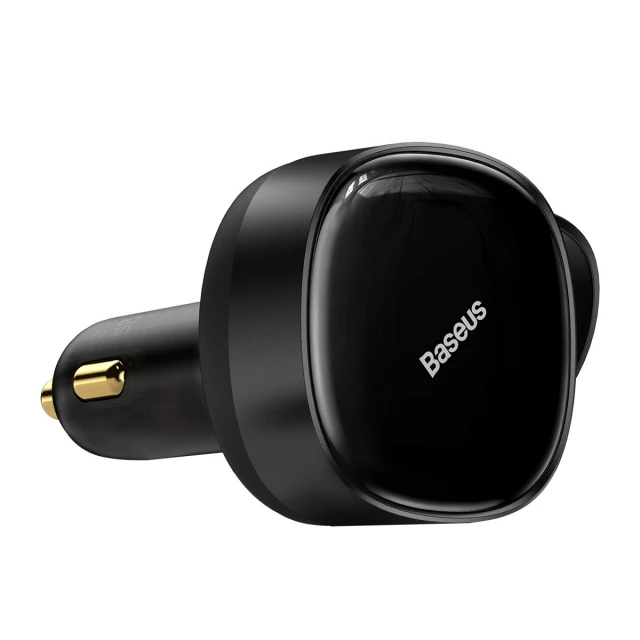 Автомобільний зарядний пристрій Baseus Enjoyment Retractable 30W with Lightning/USB-C Cable Black (CGTX000001)