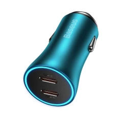 Автомобільний зарядний пристрій Baseus Golden Contactor Pro 40W 2xUSB-C Blue (CGJP000003)