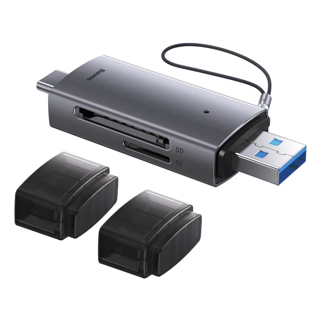 Кардрідер Baseus Lite Series USB-A/USB-C to SD/TF Grey (WKQX060113)