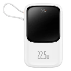 Портативное зарядное устройство Baseus Q Pow 10000 mAh 22.5W with USB-C Cable White (PPQD020102)