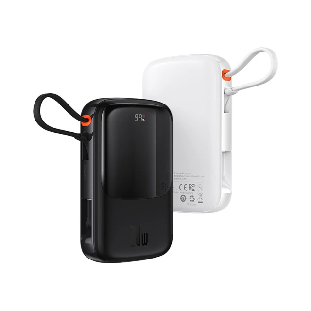 Портативний зарядний пристрій Baseus Q Pow 10000 mAh 22.5W with USB-C Cable White (PPQD020102)