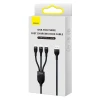 Кабель Baseus Flash Series II One-for-three Fast Charging Data Cable 100W USB - USB Typ C / Lightning / micro USB 1.2m Black (CASS030001)