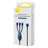 Кабель Baseus Flash Series II One-for-three Fast Charging Data Cable 100W USB - USB Typ C / Lightning / micro USB 1.2m Blue (CASS030003)
