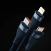 Кабель Baseus Flash Series II One-for-three Fast Charging Data Cable 100W USB - USB Typ C / Lightning / micro USB 1.2m Blue (CASS030003)
