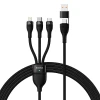 Кабель Baseus Flash 2 USB-A/USB-C to USB-C/Lightning/Micro-USB 1.2m Black (CASS030101)