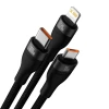Кабель Baseus Flash 2 USB-A/USB-C to USB-C/Lightning/Micro-USB 1.2m Black (CASS030101)