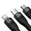 Кабель Baseus Flash 2 USB-A/USB-C to USB-C/Lightning/Micro-USB 1.2m Black (CASS030101)