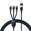 Кабель Baseus Flash 2 USB-A/USB-C to USB-C/Lightning/Micro-USB 1.2m Blue (CASS030103)