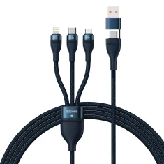 Кабель Baseus Flash 2 USB-A/USB-C to USB-C/Lightning/Micro-USB 1.2m Blue (CASS030103)