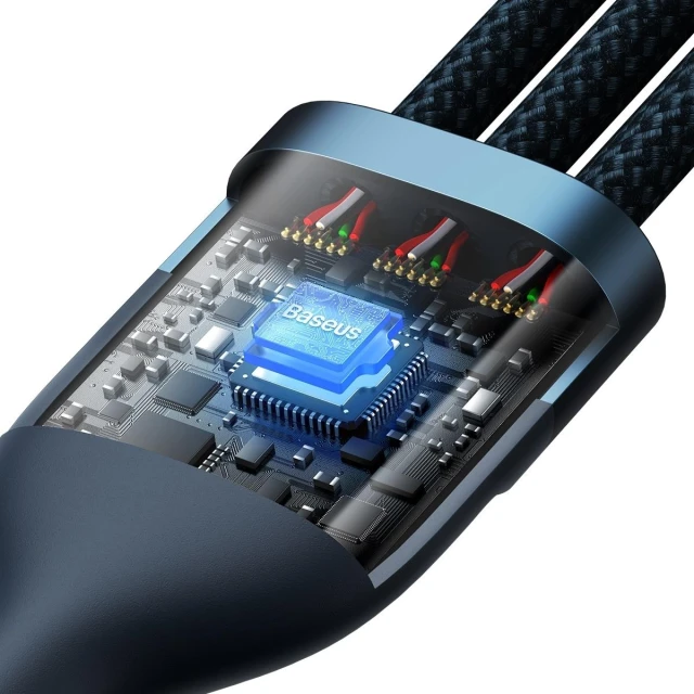 Кабель Baseus Flash 2 USB-A/USB-C to USB-C/Lightning/Micro-USB 1.2m Blue (CASS030103)
