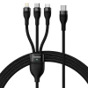 Кабель Baseus Flash 2 USB-A/USB-C to USB-C/Lightning/Micro-USB 1.5m Black (CASS030201)