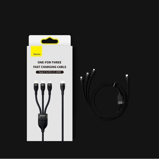 Кабель Baseus Flash 2 USB-A/USB-C to USB-C/Lightning/Micro-USB 1.5m Purple (CASS030205)