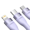 Кабель Baseus Flash 2 USB-A/USB-C to USB-C/Lightning/Micro-USB 1.5m Purple (CASS030205)