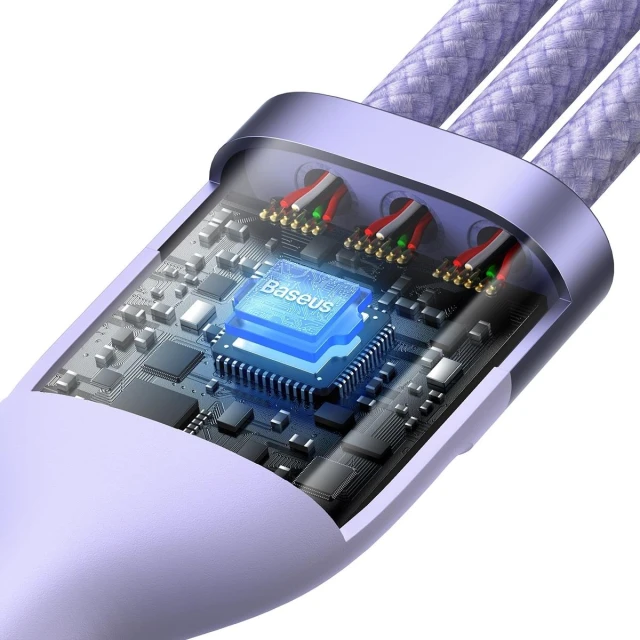 Кабель Baseus Flash 2 USB-A/USB-C to USB-C/Lightning/Micro-USB 1.5m Purple (CASS030205)