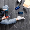 Кабель Baseus Flash 2 USB-A/USB-C to USB-C/Lightning/Micro-USB 1.5m Purple (CASS030205)
