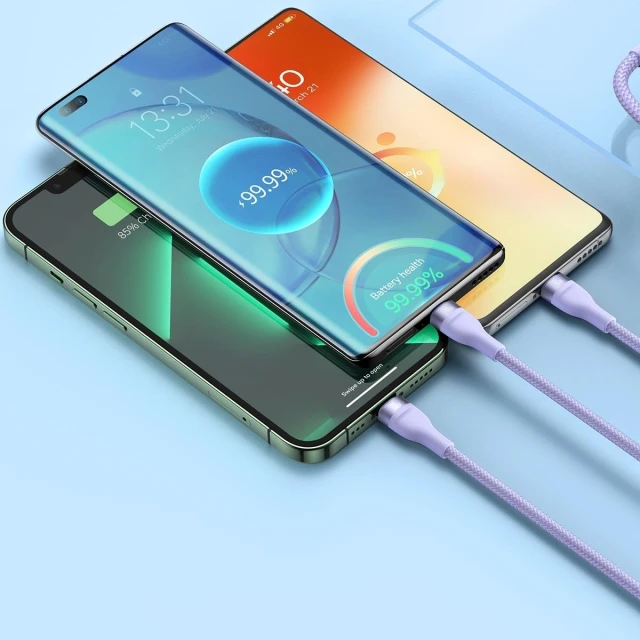 Кабель Baseus Flash 2 USB-A/USB-C to USB-C/Lightning/Micro-USB 1.5m Purple (CASS030205)