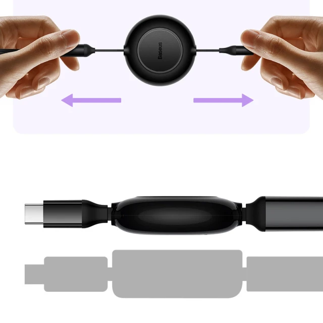 Кабель Baseus Bright Mirror 2 3-in-1 USB-C to USB-C/Lightning/Micro-USB 1.1m Purple (CAMJ010205)