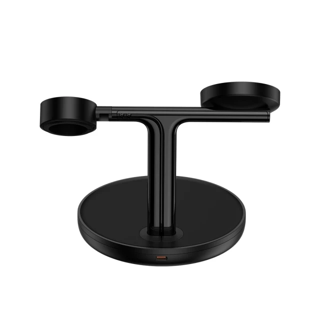 Бездротовий зарядний пристрій Baseus Swan 3-in-1 15W Black (WXTE000101)
