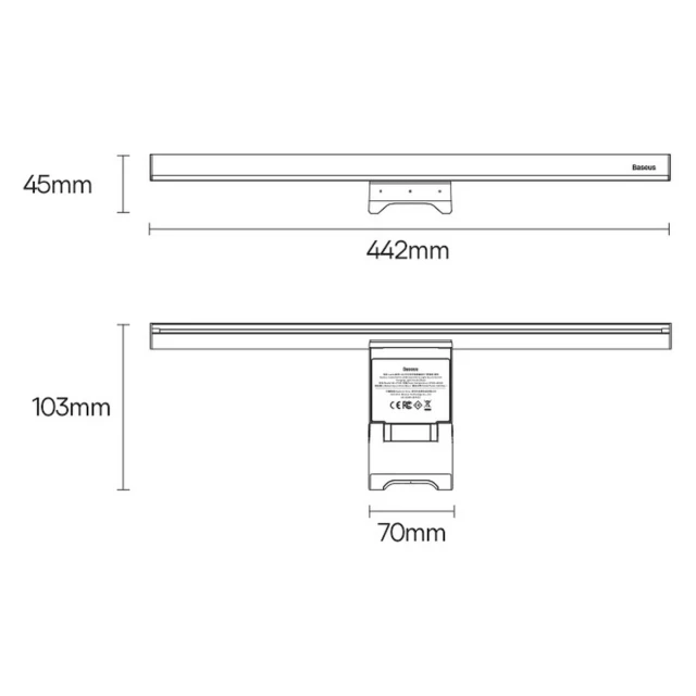 Настільна світлодіодна лампа Baseus i-wok2 Series USB Asymmetric Light Source Screen Hanging Black (DGIW000101)