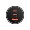 Автомобільний зарядний пристрій Baseus Golden Contactor Triple Fast Charger 65W 2xUSB-C/USB-A Dark Grey (CGJP010013)
