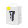 Автомобільний зарядний пристрій Baseus Golden Contactor Triple Fast Charger 65W 2xUSB-C/USB-A Dark Grey (CGJP010013)