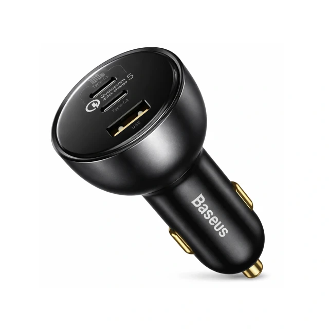 Автомобільна зарядка Baseus 160W з технологією Qualcomm® Quick Charge™ 5 2xUSB-C 1xUSB-A Grey (6932172611897)