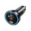Автомобільна зарядка Baseus 160W з технологією Qualcomm® Quick Charge™ 5 2xUSB-C 1xUSB-A Grey (6932172611897)