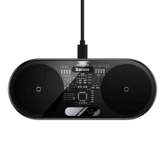 Бездротовий зарядний пристрій Baseus Digital LED Display Universal Version 2-in-1 20W Black (WXSX010101)