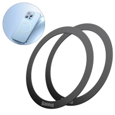 Магнітне кільце Baseus Halo Series Magnetic Ring Silver Black (2 Pack) (PCCH000001)