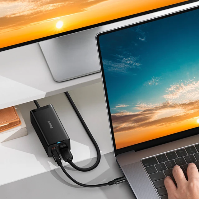 Мережевий зарядний пристрій Baseus Baseus GaN5 Pro HUB 2xUSB-C/HDMI/USB-A 67W USB-C to USB-C Cable Black (CCGP110201)
